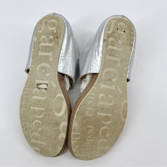 Pedro Garcia T-Strap Thong Sandal Silver 9.5 - Picture 6 of 9